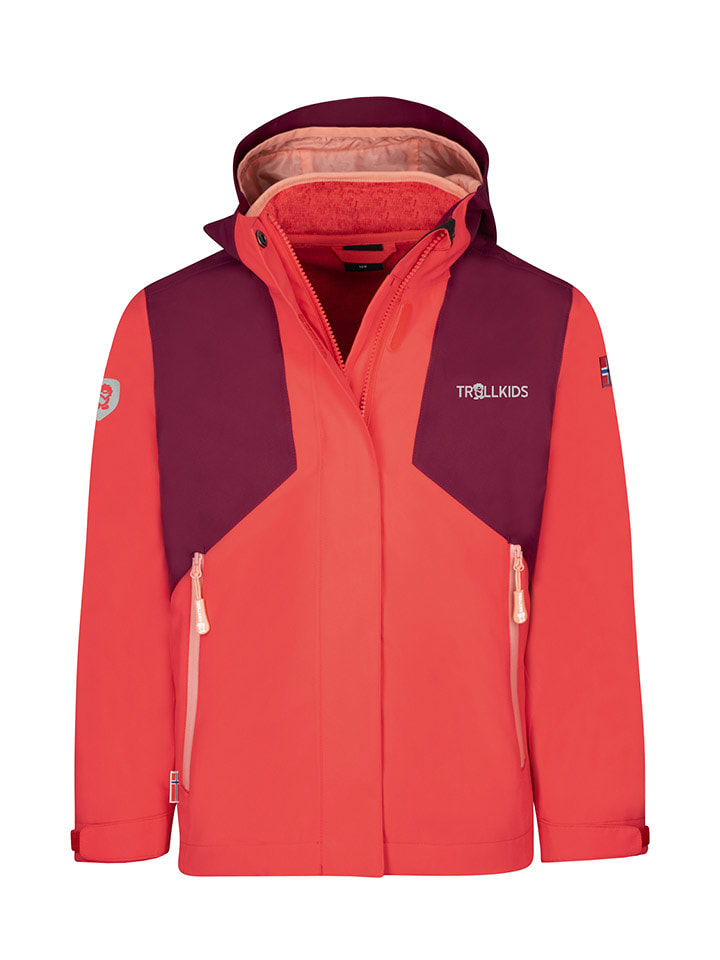 Trollkids Kurtka funkcyjna 3w1 "Preikestolen" w kolorze czerwonym rozmiar: 92