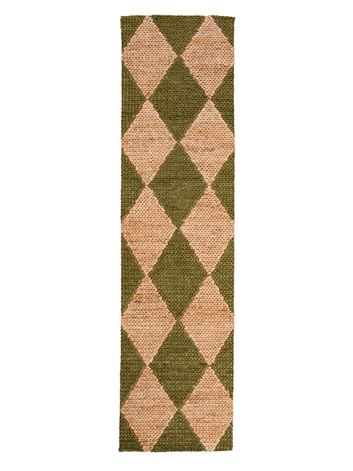 Flair Rugs Chodnik "Nolen" w kolorze beżowo-oliwkowym z juty rozmiar: 80x230 cm