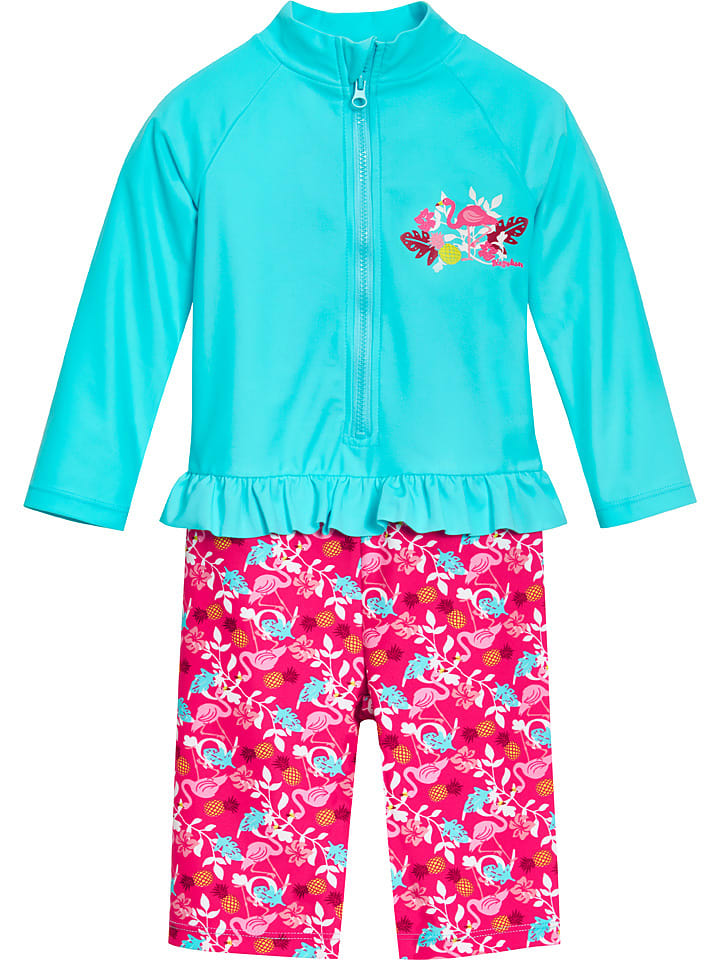 Playshoes Strój kąpielowy w kolorze różowo-turkusowym rozmiar: 86/92