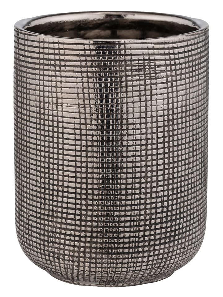 Wenko Kubek łazienkowy "Rivara" w kolorze srebrnym - wys. 9,5 x Ø 7,5 cm rozmiar: onesize
