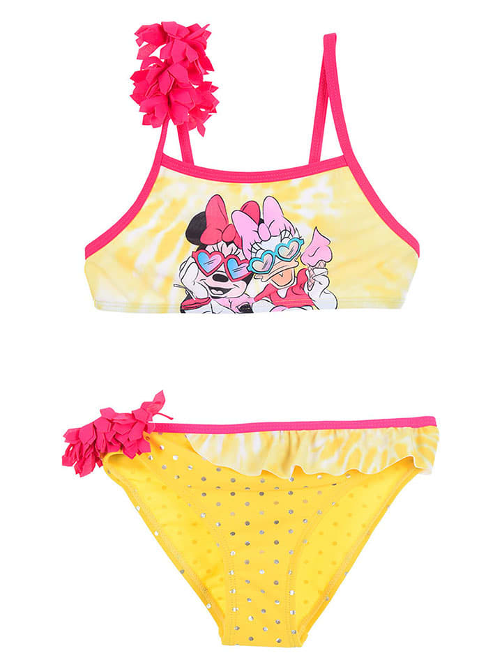 Disney Minnie Mouse Bikini "Minnie" w kolorze żółto-różowym rozmiar: 98