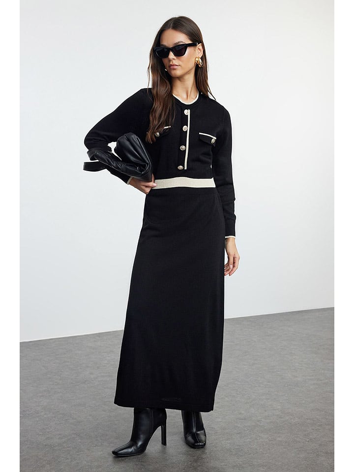 trendyol Sukienka w kolorze czarno-kremowym rozmiar: M