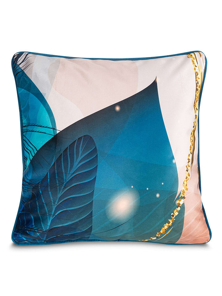 Eva Minge Poduszka "Eva" w kolorze niebiesko-jasnoróżowym rozmiar: 45x45 cm