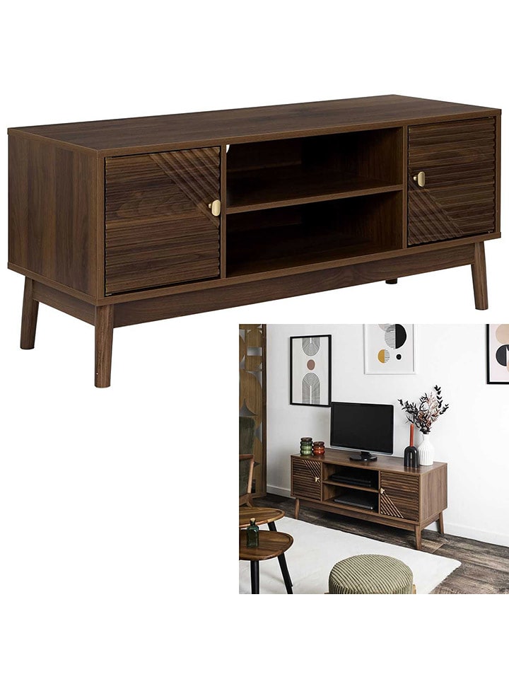 THE HOME DECO FACTORY Szafka RTV "Tiffany" w kolorze brązowym - 110 x 48 x 40 cm rozmiar: onesize