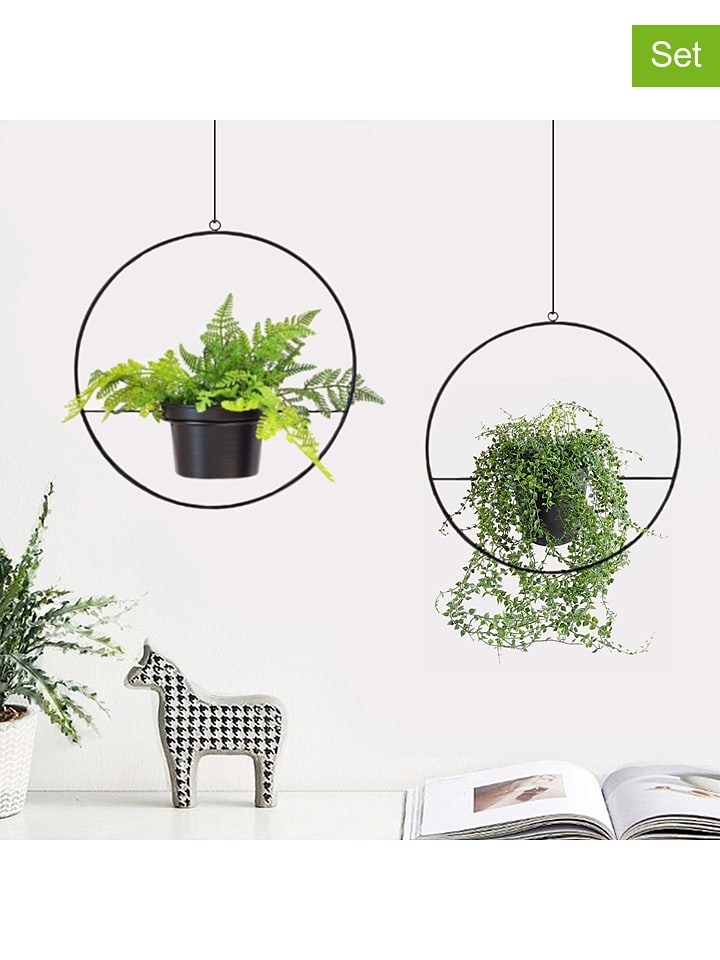 Scandinavia Concept Wiszące kwietniki (2 szt.) w kolorze czarnym rozmiar: onesize