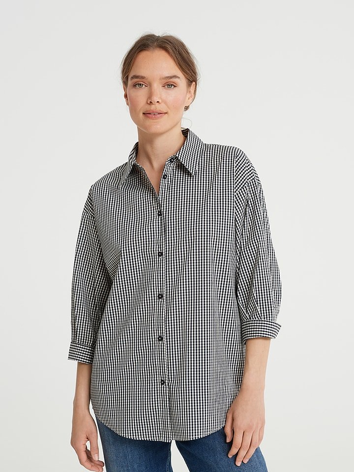 OPUS Koszula "Fanas" w kolorze czarno-białym rozmiar: 36