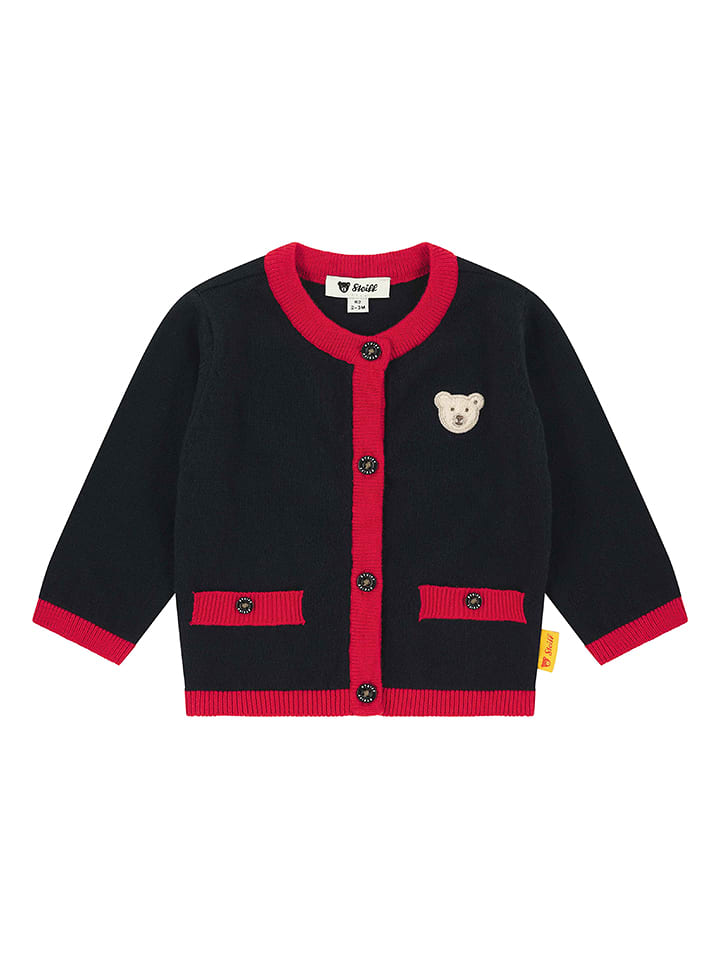 Steiff Kardigan w kolorze czarno-czerwonym rozmiar: 80