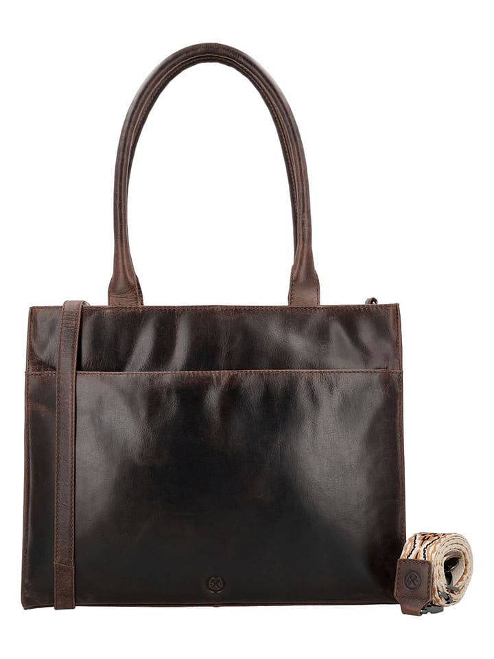 HIDE & STITCHES Skórzana torebka w kolorze brązowym - 38 x 29 x 7 cm rozmiar: onesize