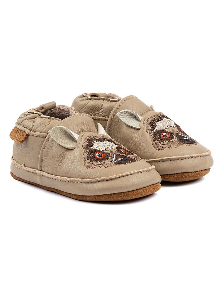 mikk-line Skórzane buty w kolorze jasnobrązowym do nauki chodzenia rozmiar: 26/27