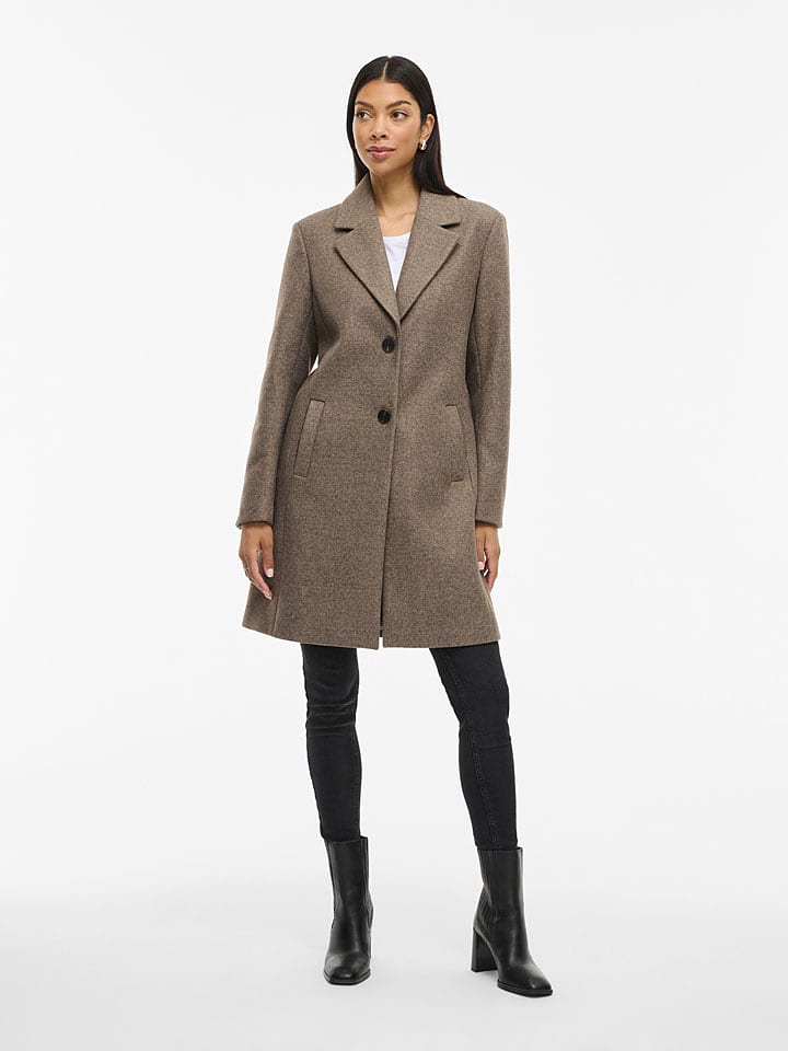 Vila Płaszcz przejściowy w kolorze szarobrązowym rozmiar: 42