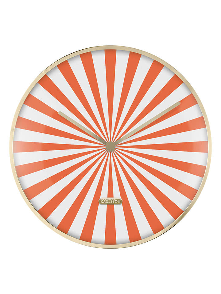 Karlsson Zegar ścienny "Candy Swirl Dome" w kolorze biało-pomarańczowym - Ø 40 cm rozmiar: onesize