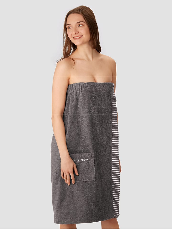 Schiesser Ręcznik "Rom" w kolorze szarym do sauny rozmiar: 80x130 cm