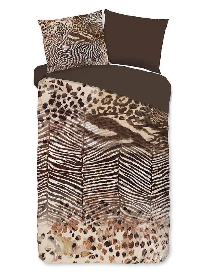Pure Komplet pościeli "Skins" w kolorze brązowym z mikrofibry rozmiar: 140x220 cm