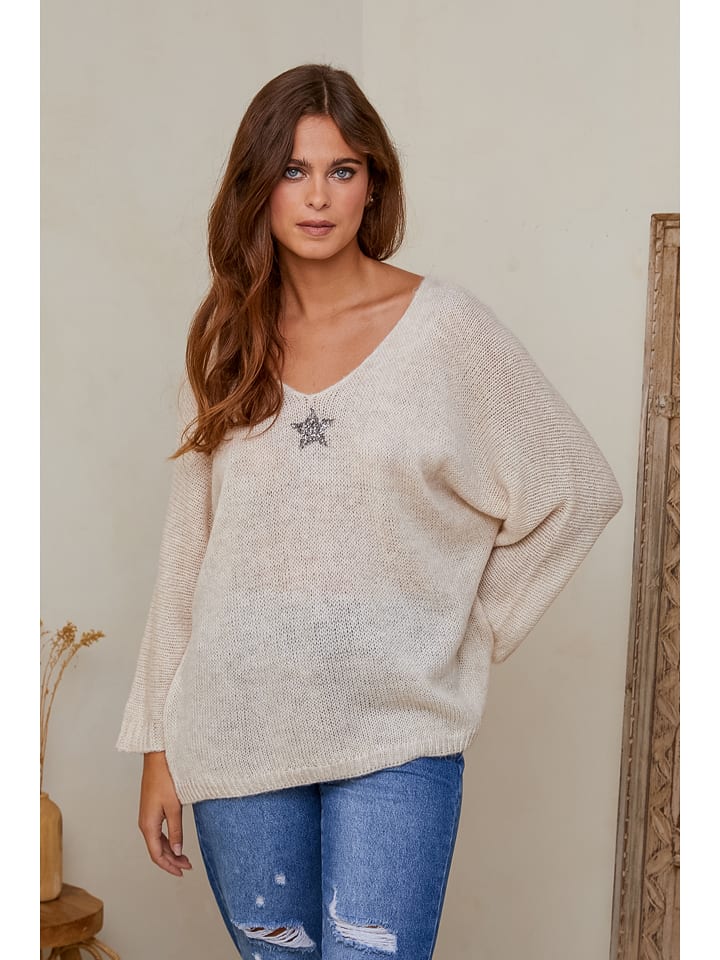 Joséfine Sweter "Iseult" w kolorze beżowym rozmiar: S
