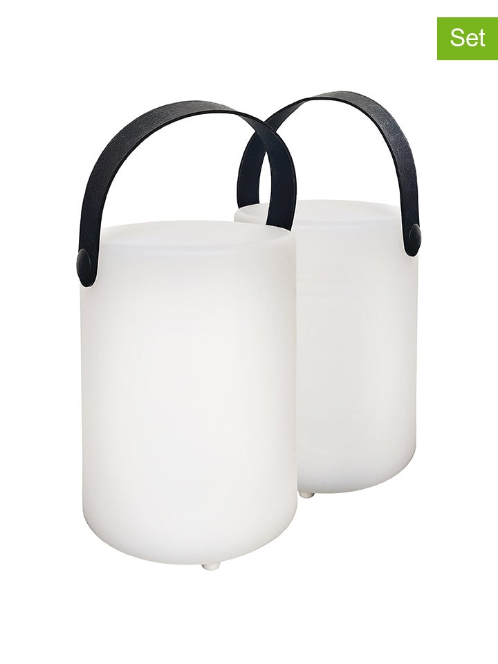 FISCHER & HONSEL Lampy zewnętrzne LED (2 szt.) w kolorze białym - wys. 15 x Ø 11 cm rozmiar: onesize