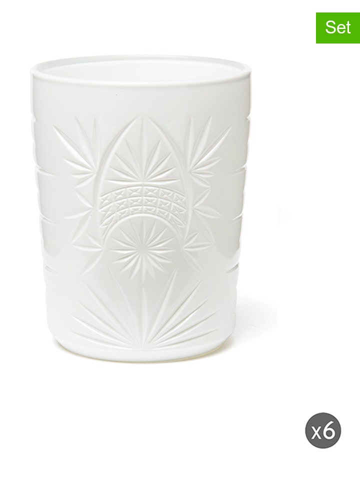 Trendy Kitchen by EXCÉLSA Szklanki (6 szt.) "Color Tumbler" w kolorze białym - 350 ml rozmiar: onesize