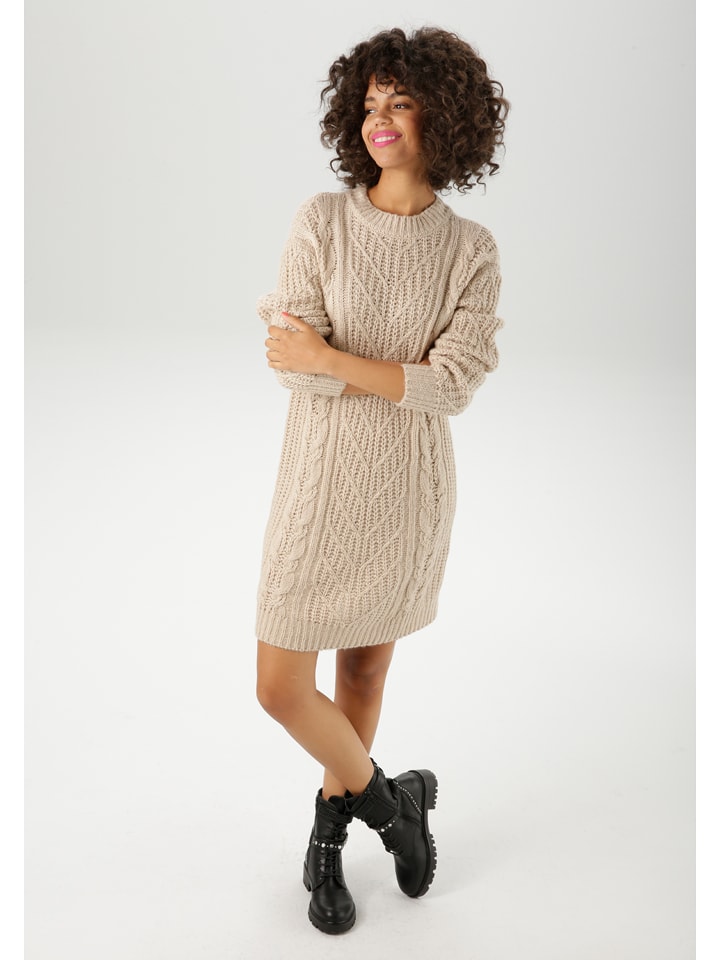 Aniston Sukienka dzianinowa w kolorze beżowym rozmiar: 38