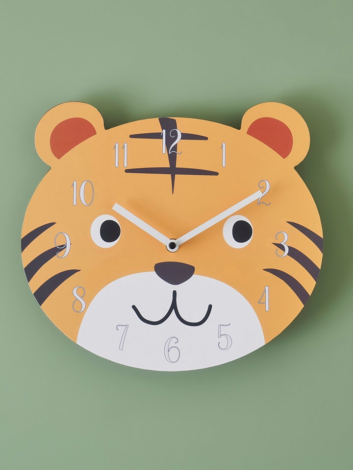 BELLA MAISON Zegar ścienny "Tiger" w kolorze pomarańczowym - 28 x 26 cm rozmiar: onesize