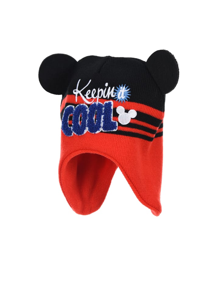 Disney Mickey Mouse Czapka "Myszka Miki" w kolorze czarno-czerwonym rozmiar: 52 cm