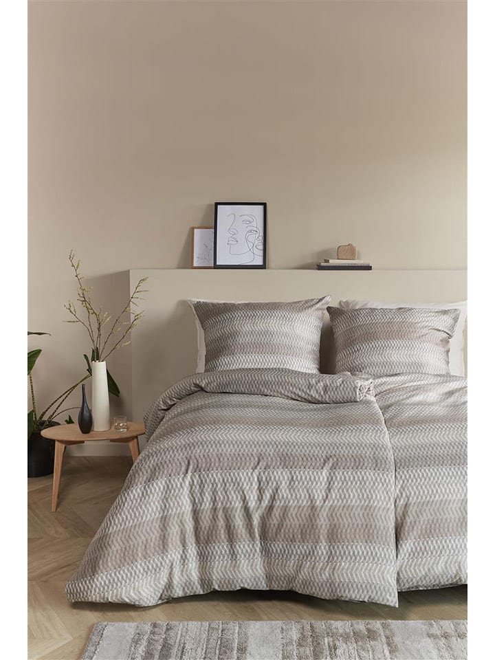 Beddinghouse Komplet pościeli satynowej "Bastiaan" w kolorze beżowym rozmiar: 155x220 cm