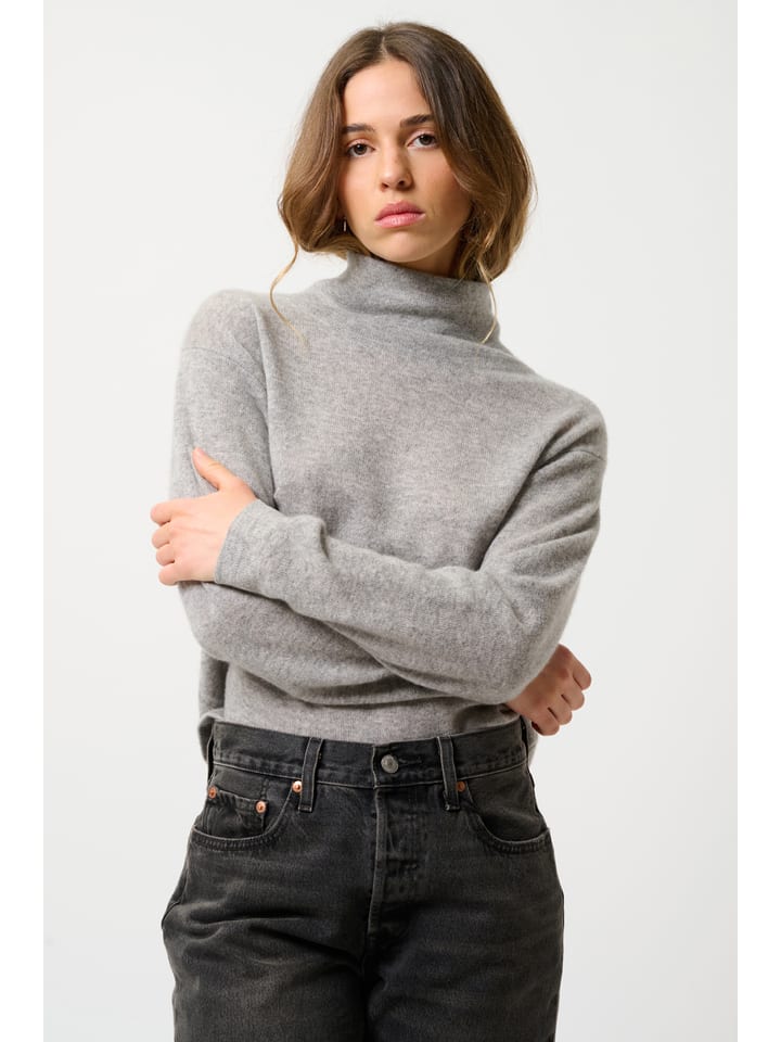 AUTHENTIC CASHMERE Kaszmirowy sweter "Cheviot" w kolorze szarym rozmiar: S