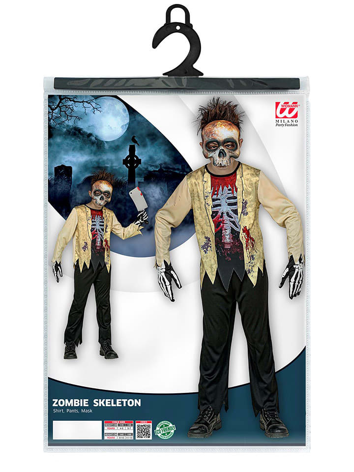 Carnival Party 3-częściowy kostium w kolorze czarno-beżowym rozmiar: 164