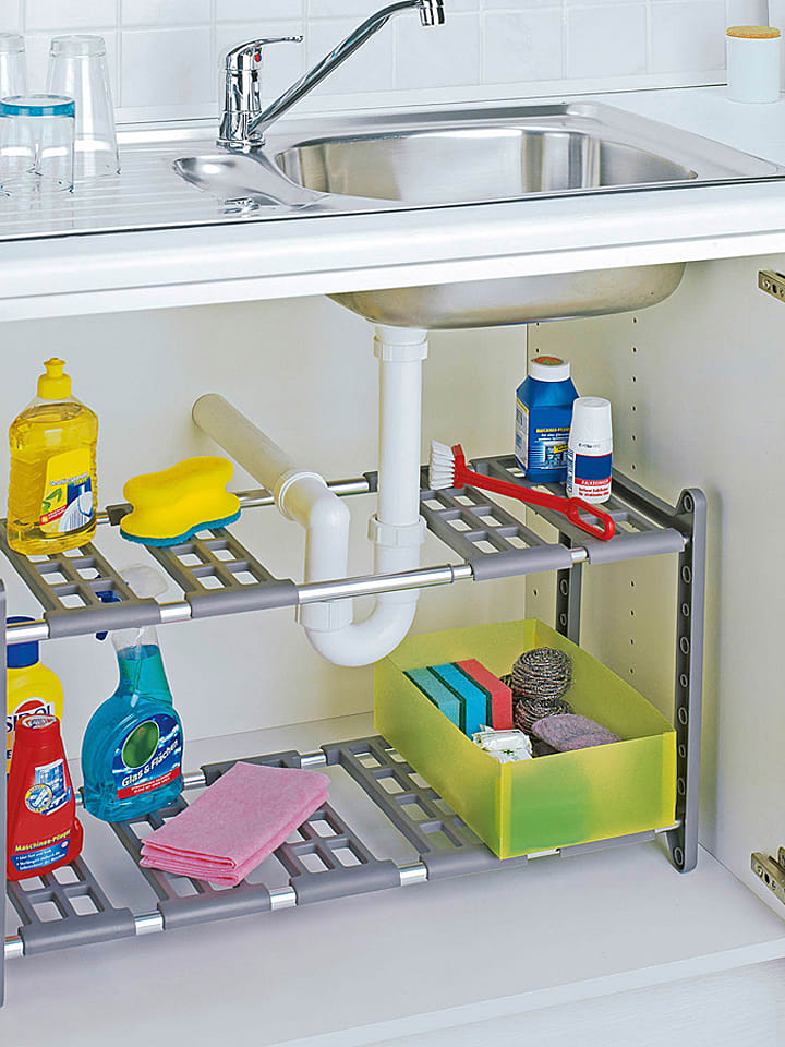 Wenko Regał kuchenny ''Flexi'' w kolorze srebrno-szarym - 80 x 39 x 28 cm rozmiar: onesize