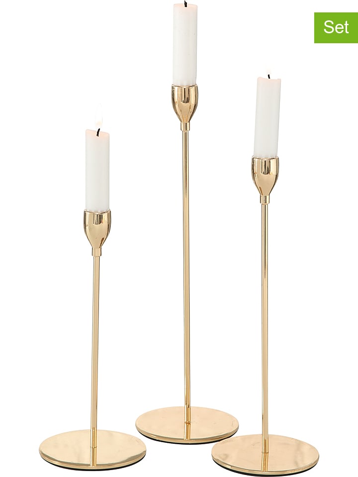 Boltze Świeczniki (3 szt.) "Malte" w kolorze złotym rozmiar: onesize