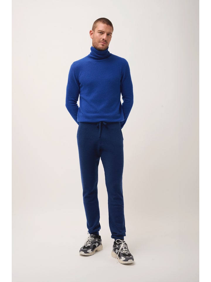 Just Cashmere Kaszmirowe spodnie "Gareth" w kolorze granatowym rozmiar: XXL