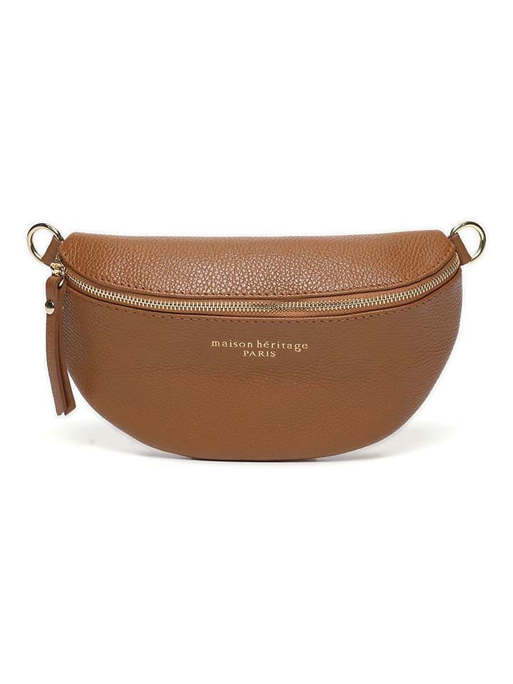 maison héritage PARIS Skórzana saszetka "Kimi" w kolorze jasnobrązowym - 28 x 15 x 5 cm rozmiar: onesize