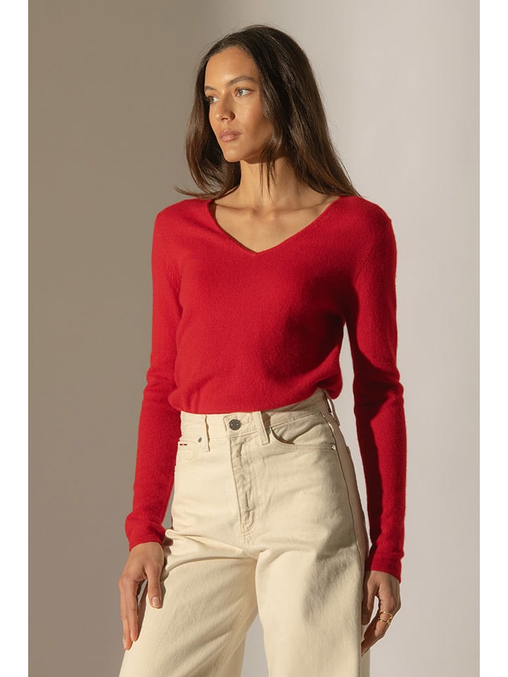 Perfect Cashmere Kaszmirowy sweter w kolorze czerwonym rozmiar: M