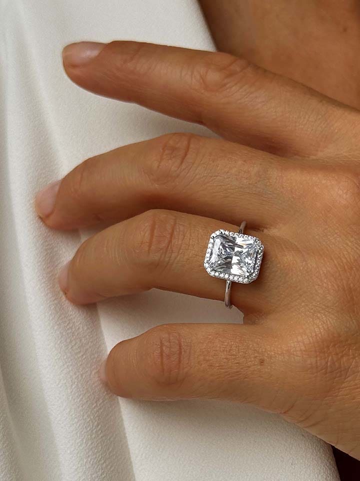 DI GIORGIO Srebrny pierścionek z cyrkoniami rozmiar: 54