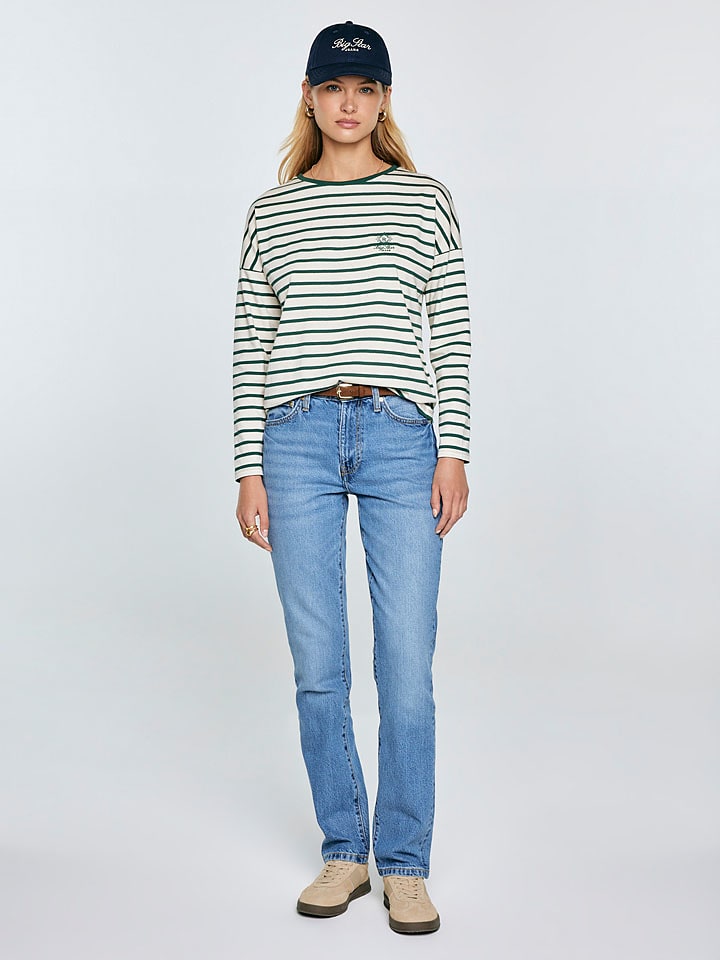 BIG STAR Koszulka "Alerra" w kolorze zielono-kremowym rozmiar: M