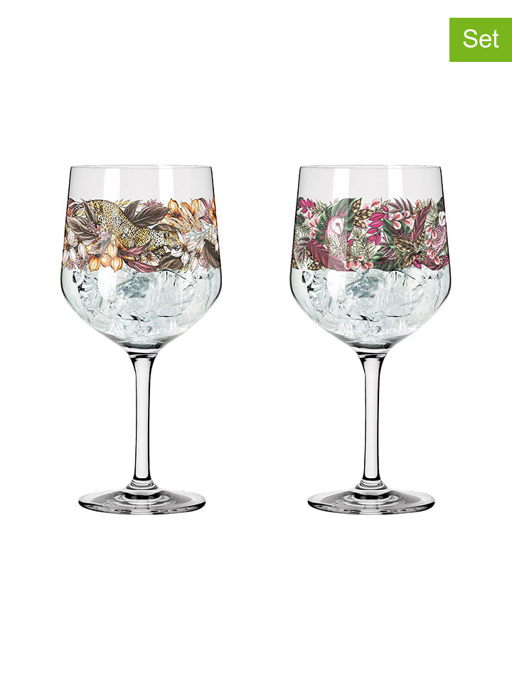 RITZENHOFF Kieliszki (2 szt.) "Schattenfauna" ze wzorem do ginu - 720 ml rozmiar: onesize