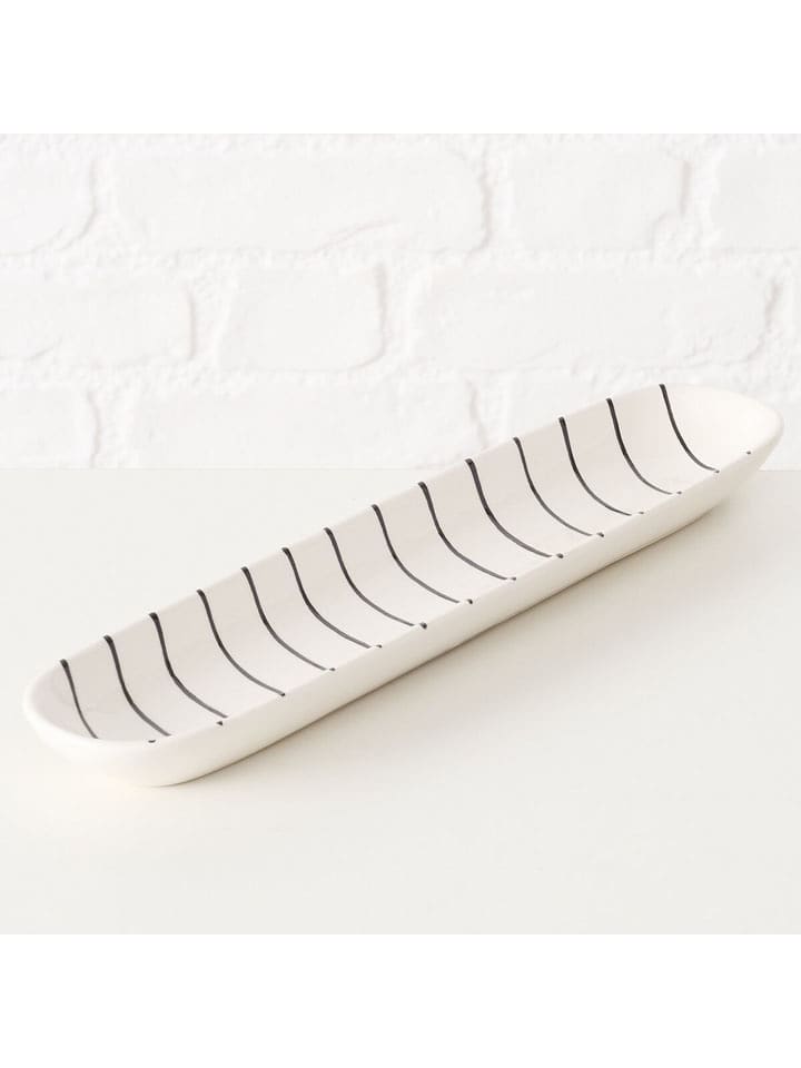 Boltze Miska "Baguette" w kolorze biało-czarnym do serwowania - dł. 40,4 cm rozmiar: onesize