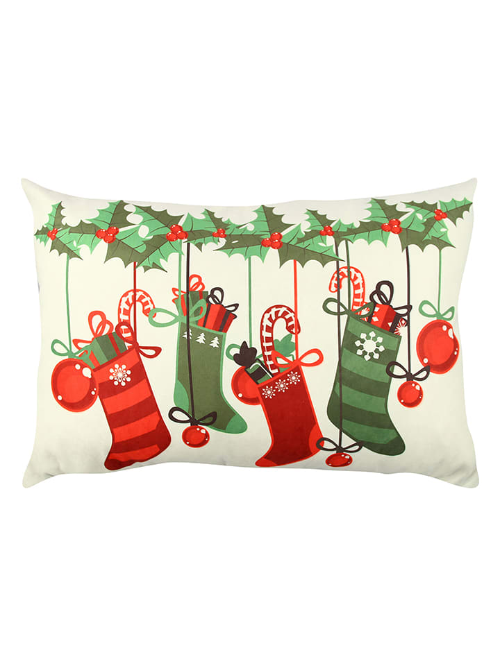 Colorful Cotton Poduszka w kolorze czerwono-zielonym rozmiar: 33x48 cm