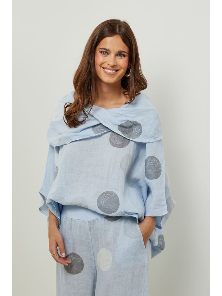 Lin Passion Lniana bluzka w kolorze błękitnym rozmiar: 36/38