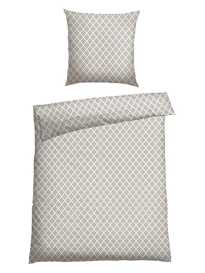 Schiesser Komplet pościeli renforcé "Yosa" w kolorze kremowo-błękitnym rozmiar: 135x200 cm