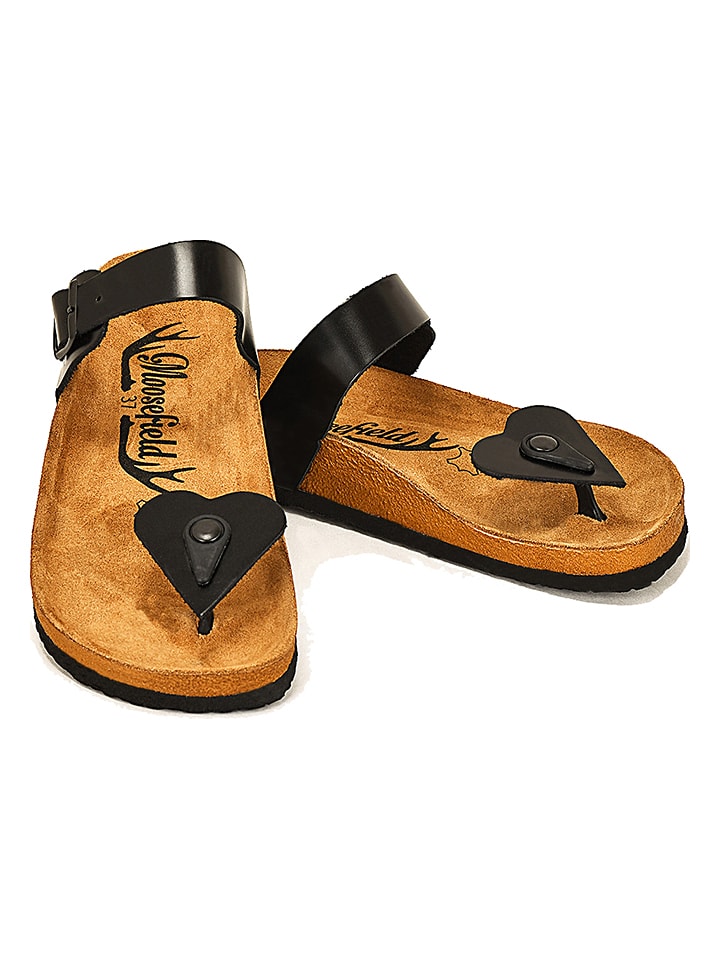 Moosefield Skórzane japonki w kolorze czarnym rozmiar: 39