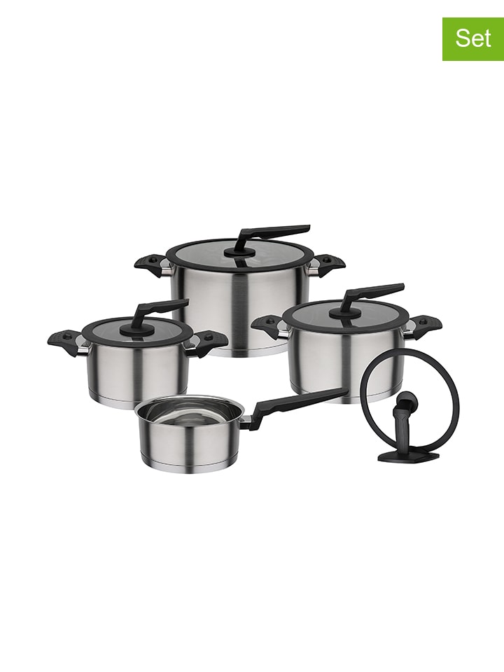 GSW 9-częściowy zestaw garnków "Apart" w kolorze srebrnym rozmiar: onesize