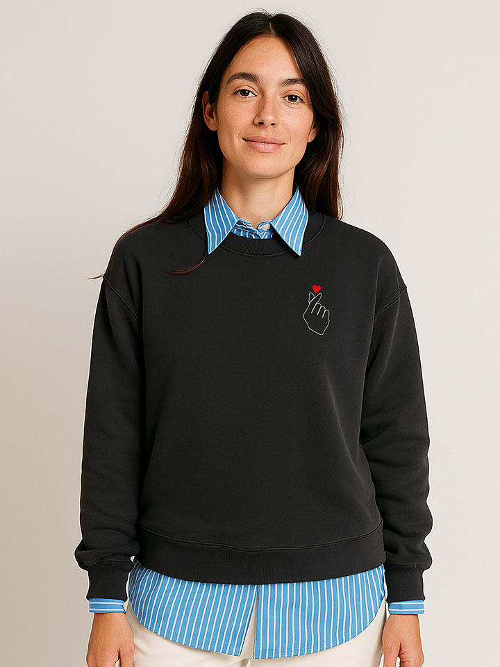 WOOOP Bluza "K Love Cur" w kolorze czarnym rozmiar: M