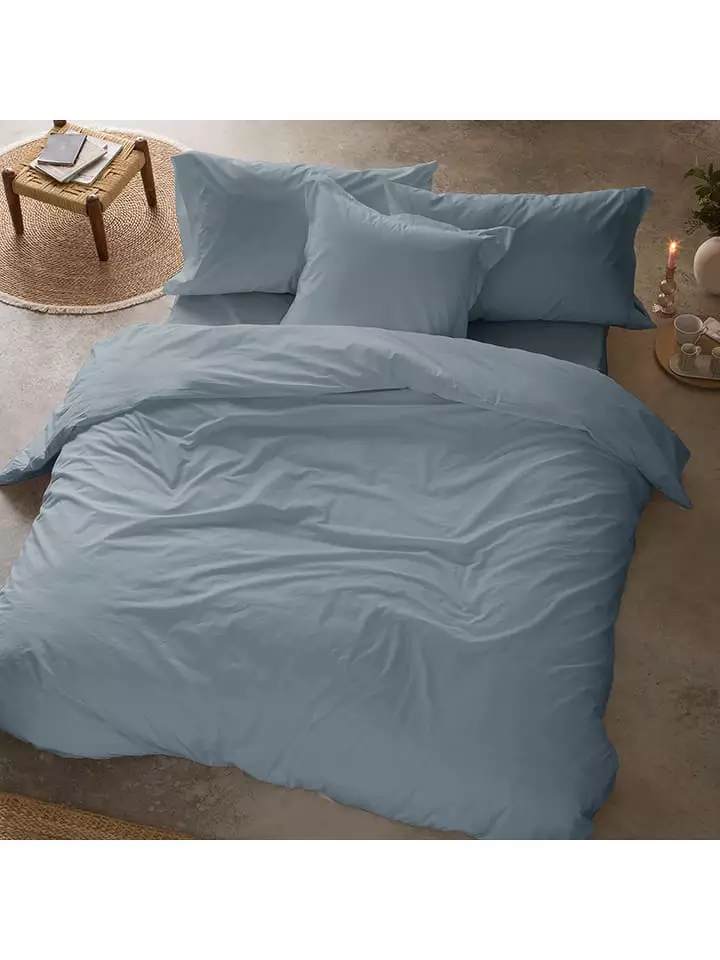 Monsun Perkalowa poszwa "Sakura" w kolorze błękitnym na kołdrę rozmiar: 260x240 cm