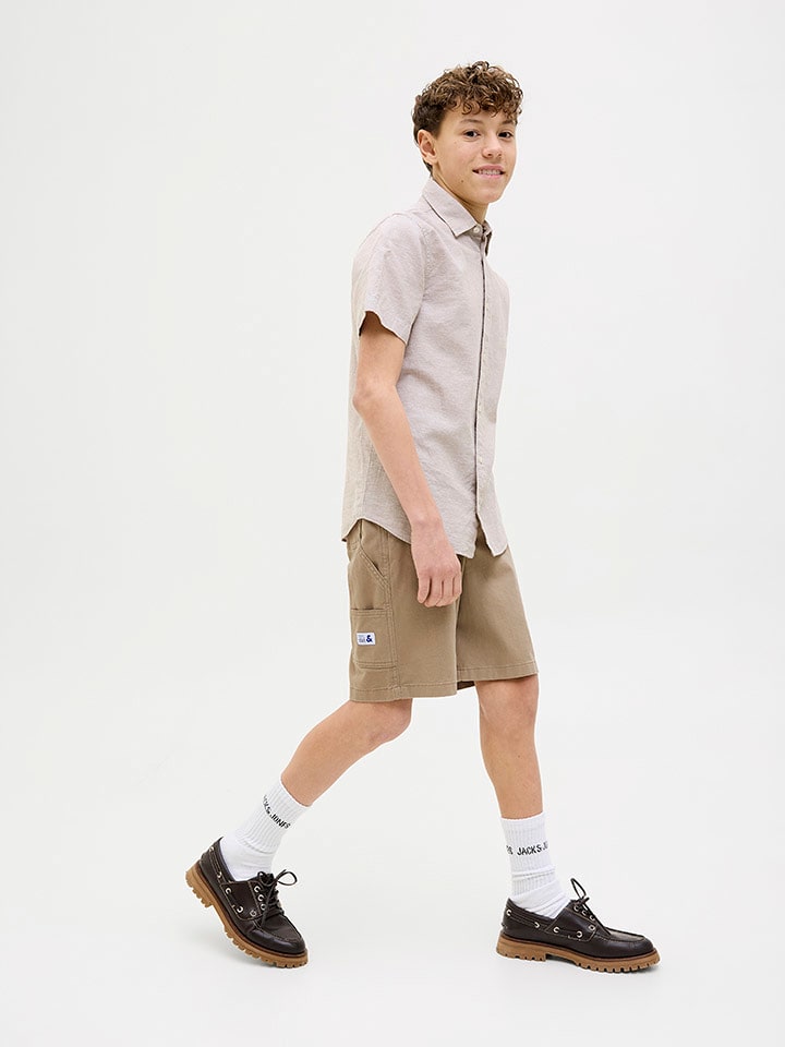 JACK & JONES Junior Szorty "Tony" w kolorze jasnobrązowym rozmiar: 146