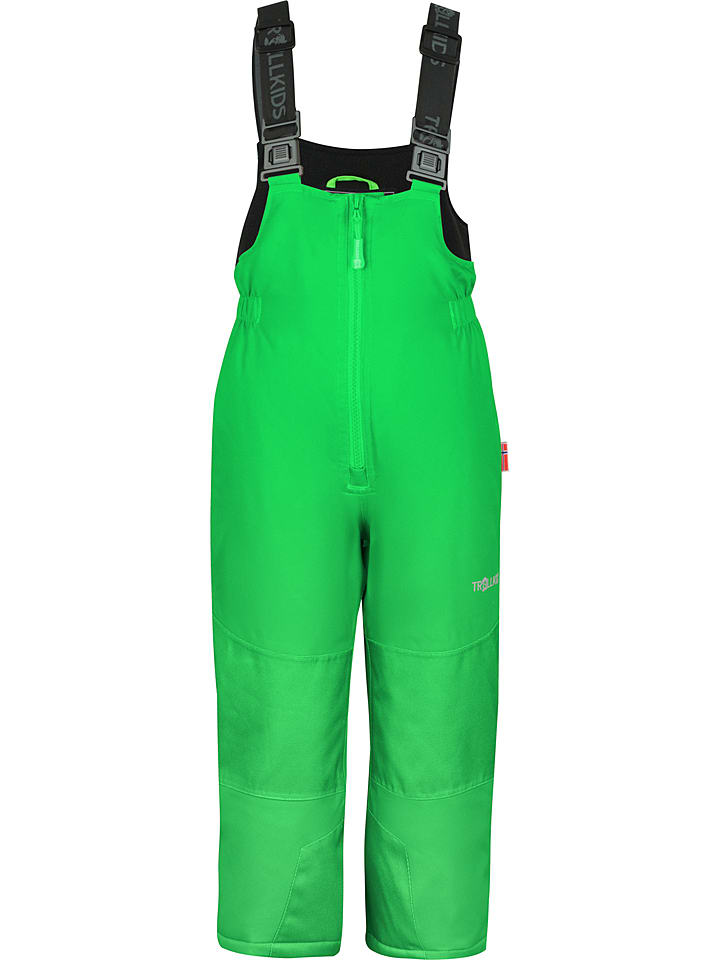Trollkids Spodnie narciarskie "Telemark" w kolorze zielonym rozmiar: 116