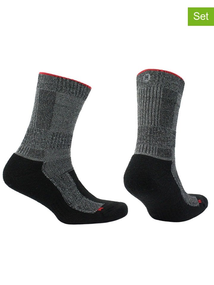 Norfolk Skarpety funkcyjne (3 pary) w kolorze czarno-szarym rozmiar: 35-38