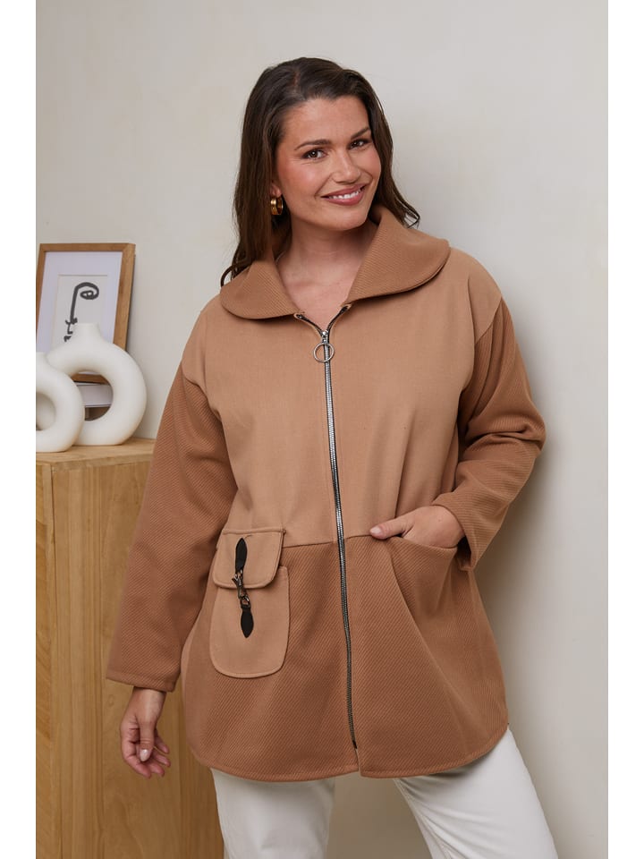 Curvy Lady Kurtka przejściowa w kolorze brązowym rozmiar: 48/50