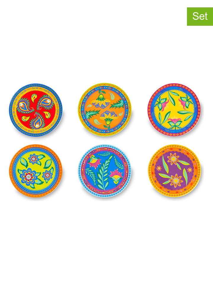 Trendy Kitchen by EXCÉLSA Talerze (6 szt.) ze wzorem na pieczywo - Ø 15 cm rozmiar: onesize