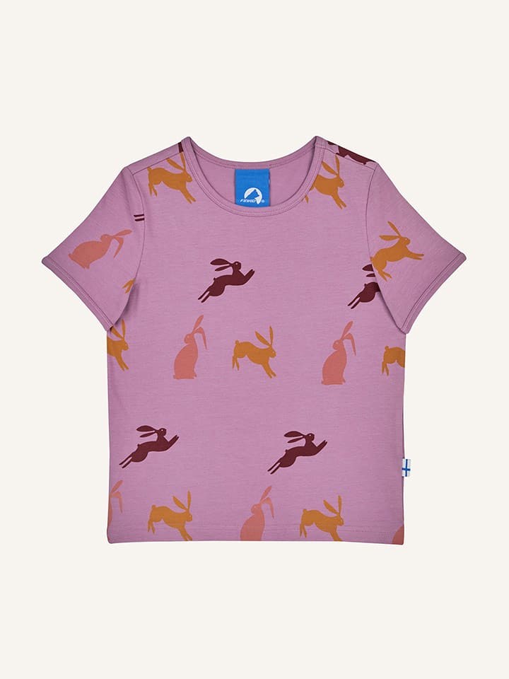 finkid Koszulka "Ilta" w kolorze fiołkowym ze wzorem rozmiar: 90/100