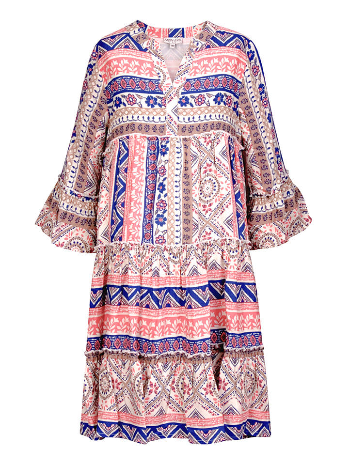 happy girls by Eisend Sukienka w kolorze jasnoróżowo-biało-niebieskim rozmiar: 134