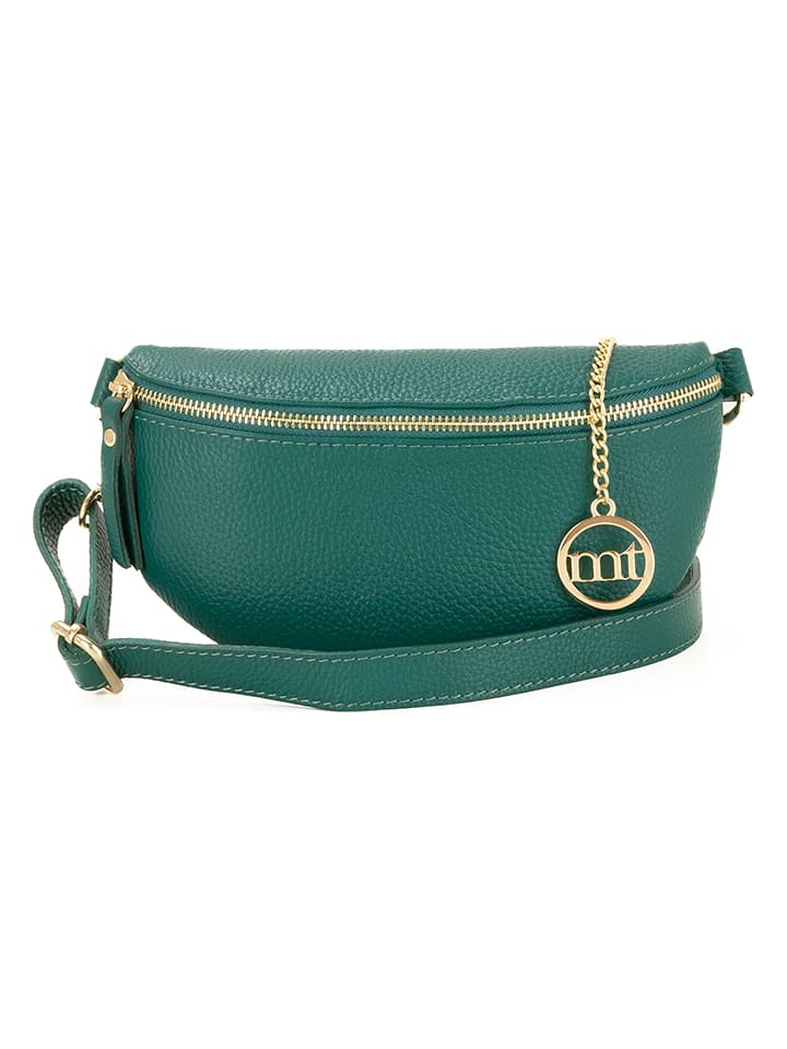 Mia Tomazzi Skórzana saszetka "Perugino" w kolorze zielonym - 23 x 13 x 2 cm rozmiar: onesize